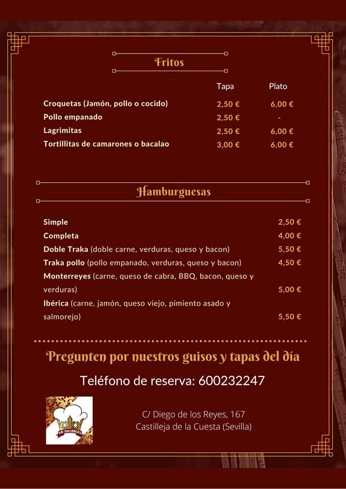 Carta Bar Monterreyes